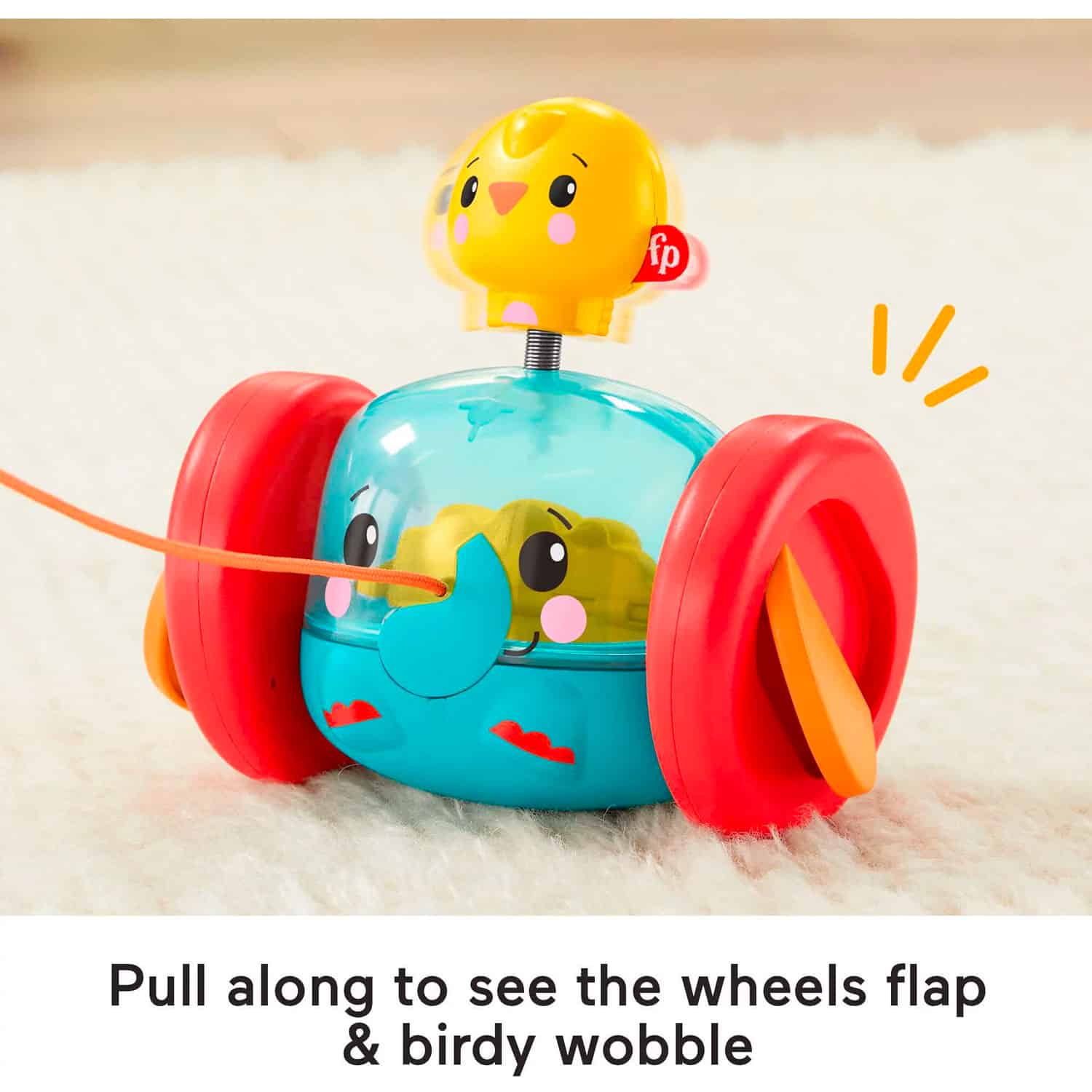 Fisher-Price Pull-Along Elephant Rattle Toy for Infants and Toddlers Ages 12+ Months - Image 3